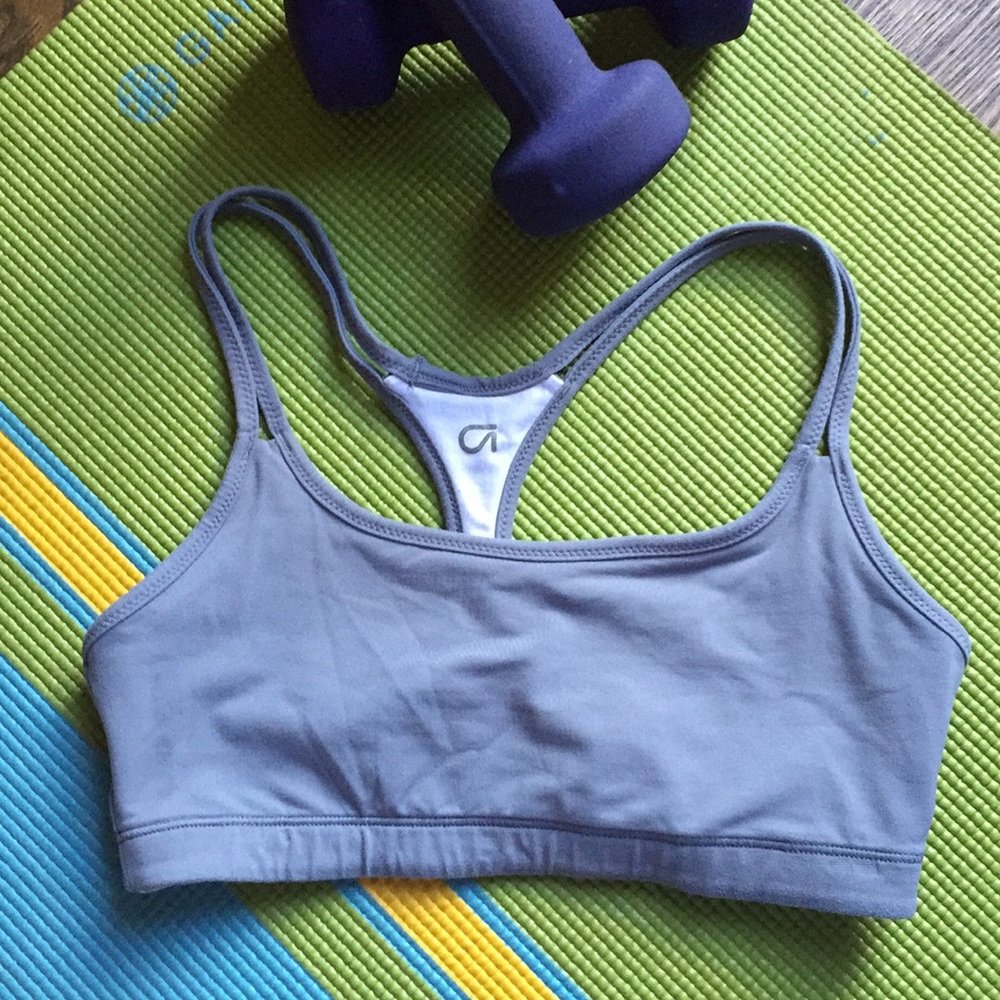 GAP Body gray racer back sports bra.